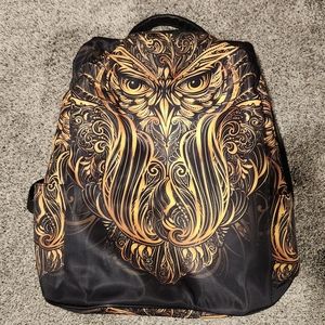 Backpack owl black and gold